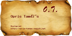 Opris Tamás névjegykártya